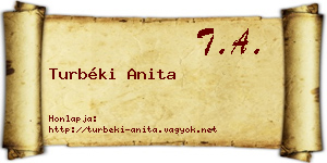 Turbéki Anita névjegykártya