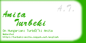 anita turbeki business card